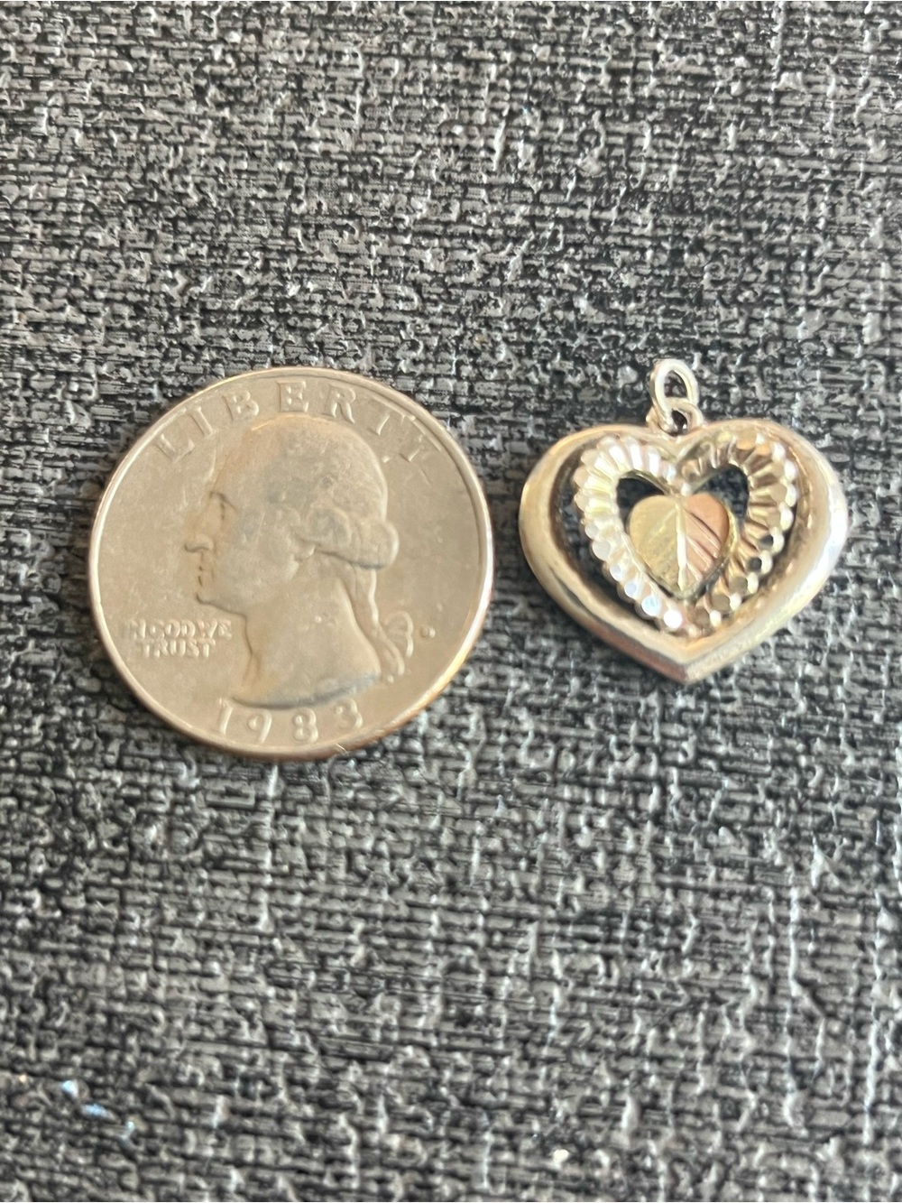 925 and 12K heart pendant